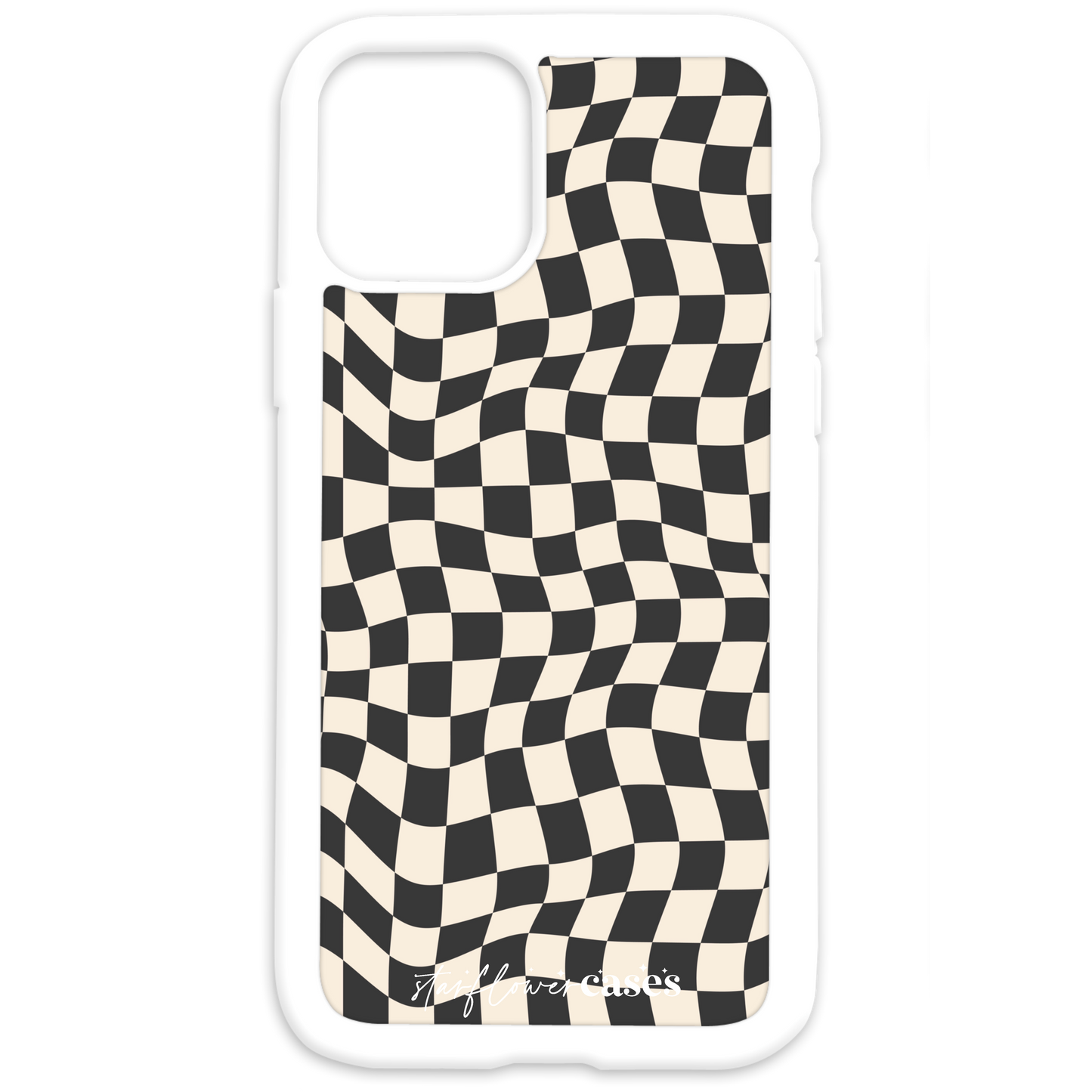 Wavy Checkerboard - Black